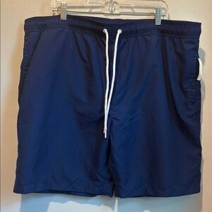 Amazon Essentials XXL Men's Blue Drawstring Swim Shorts